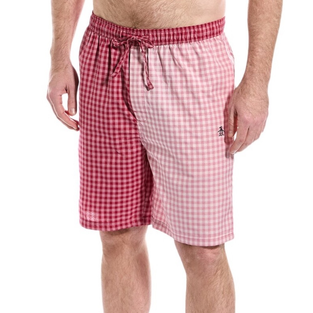 NWOT The Original Penguin Gingham Plaid Shorts Size XL